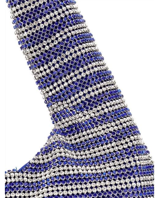 Kara Blue Crystal Mesh Mini Embellished Shoulder Bag
