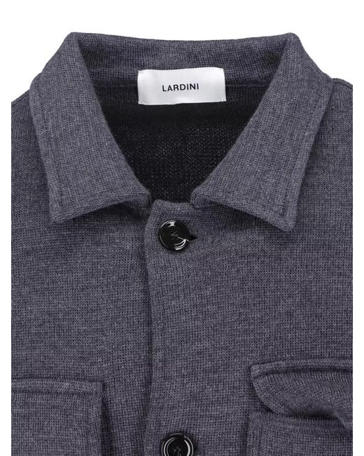 Lardini Blue Collared Jacket Long Sleeves Versatile Style for men
