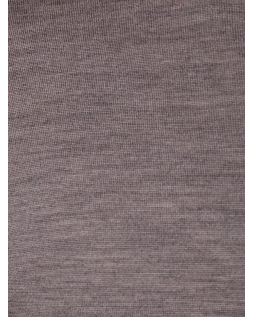 John Smedley Gray Merino Wool Mock Neck Jumper for men