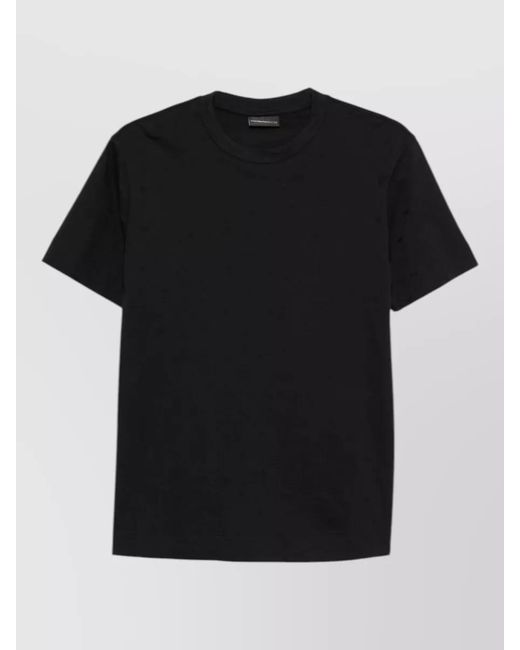 Emporio Armani Black Cotton Crew Neck Short Sleeve T-Shirt for men