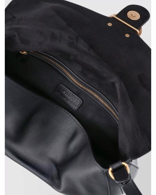 Pinko Gray Love Bag Leather Clutch Bag