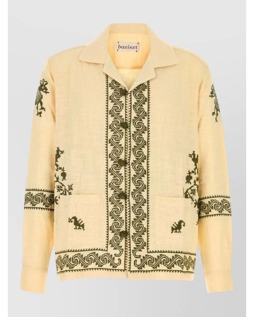 BAZISZT Natural Cotton Shirt Jacket for men