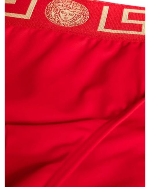 Versace Red Logo Waistband Swimming Trunks for men