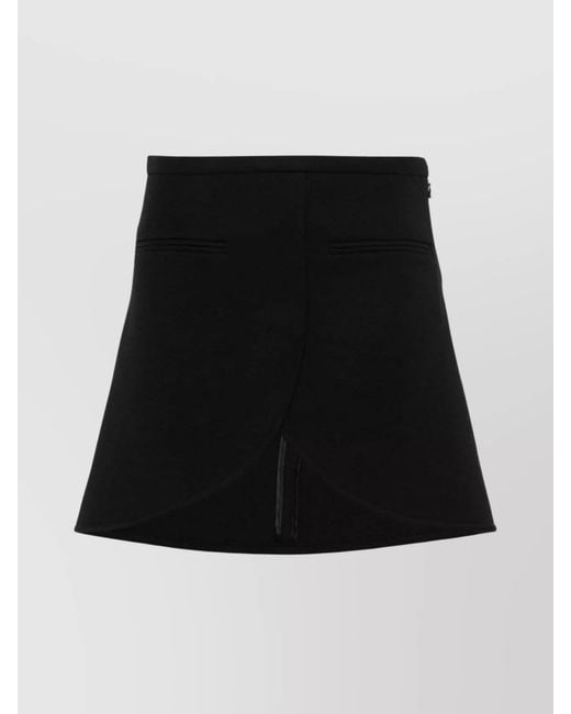 Courreges Black Asymmetric Twill Mini Skirt