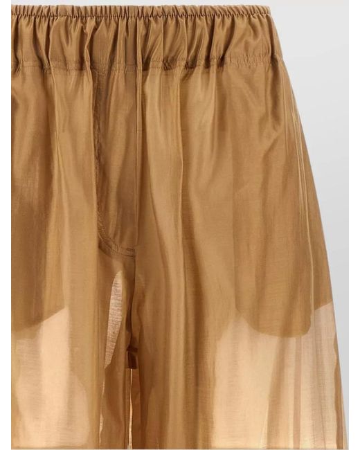 Thelatest Natural Sheer Wide Leg Pants Back Pockets