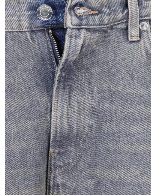 Haikure Gray High Waist Denim Jeans Casual Wide Leg
