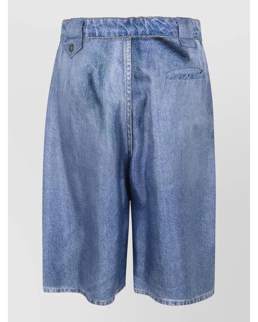 Pierre Louis Mascia Blue Silk Knee-Length Shorts