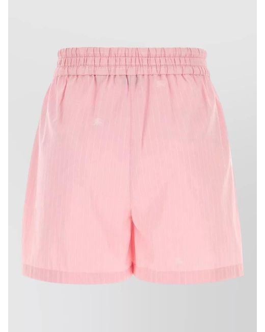 Burberry Pink Embroidered Poplin Knee-Length Shorts