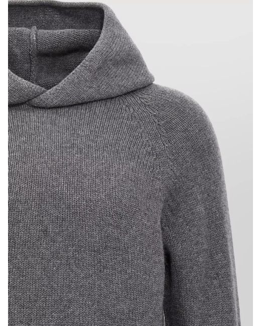 Ma'ry'ya Gray Wool Sweater Hood Raglan Sleeves for men