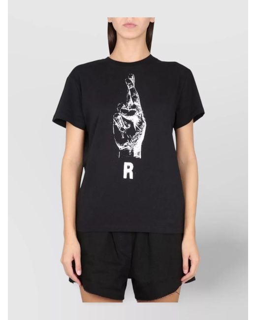 Raf Simons Black Graphic Print Crewneck T-Shirt