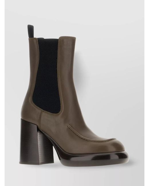 Burberry Brown Mud Leather Ankle Boots