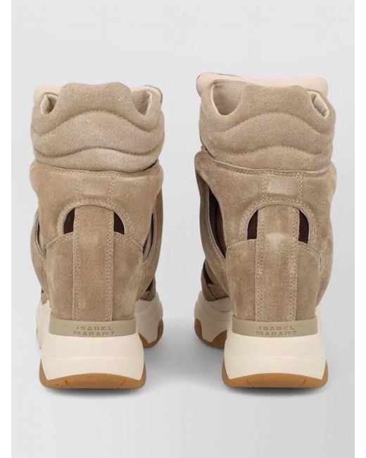 Isabel Marant Natural Suede Leather High-Top Sneakers