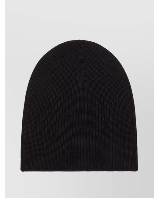 DSquared² Black Wool Logo-Patch Beanie for men