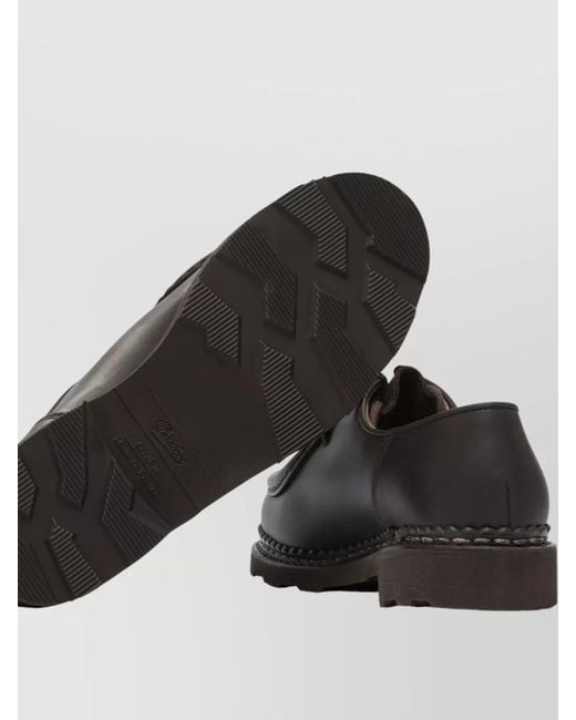 Paraboot Black Michael Lace Up Loafers Round Toe for men