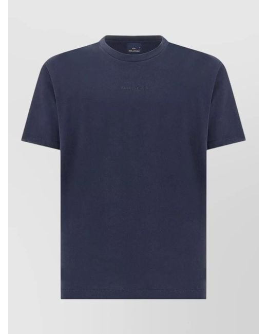 Paul & Shark Blue Logo Cotton Jersey Crew Neck T Shirt for men