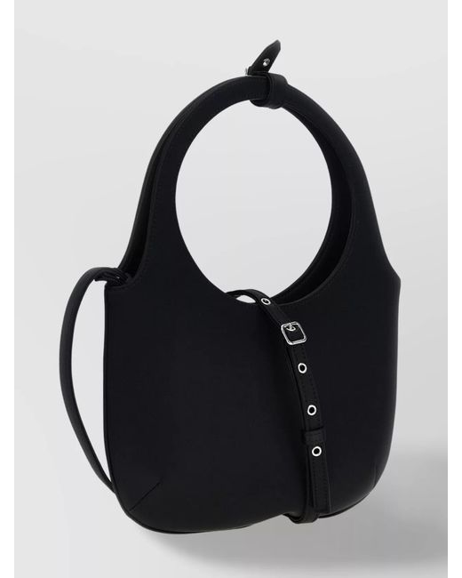 Courreges Black Holy Satin Shoulder Bag