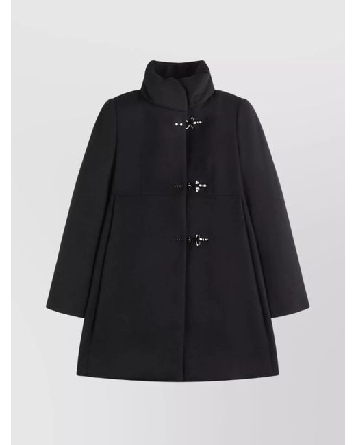Fay Black High Collar Long Sleeves Coat
