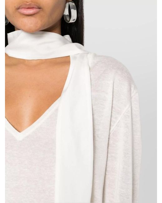 Fabiana Filippi White Silk Linen Knitted Top