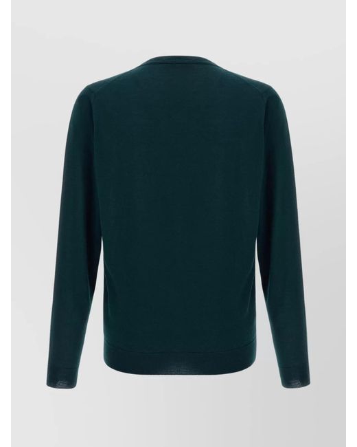John Smedley Green Merino Wool Cardigan for men