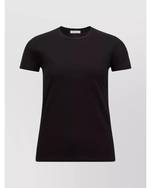 Moncler Black Cotton Logo Patch T-Shirt