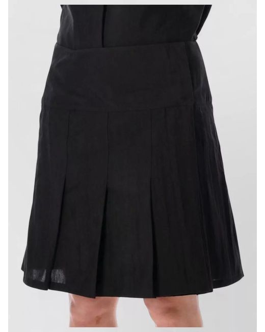 Our Legacy Black Linen Mini Pleated Skirt