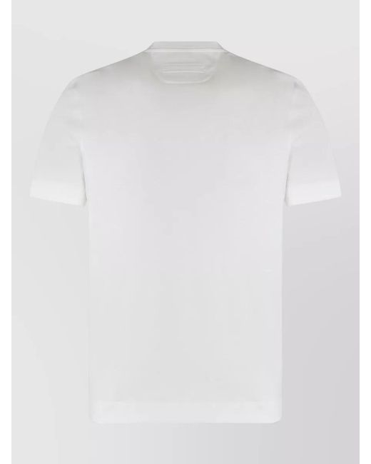 Zegna White Cotton Regular-Fit Crew-Neck Short-Sleeve T-Shirt for men