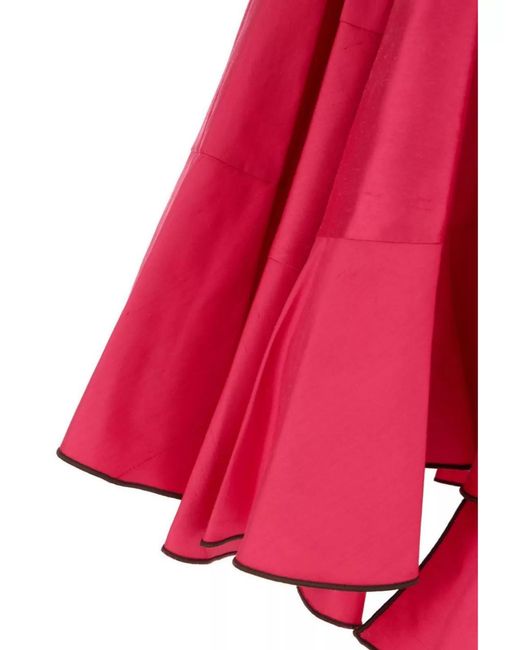 Tory Burch Flared High Waist Silk Skirt