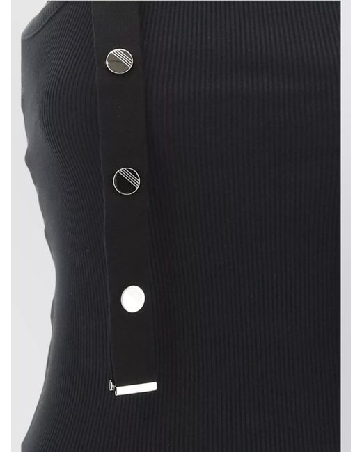 The Attico Black Ribbed Cotton Slim-Fit Tank Top