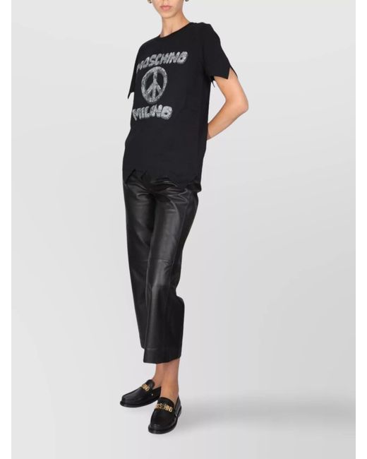 Moschino Black Printed Cotton T-Shirt