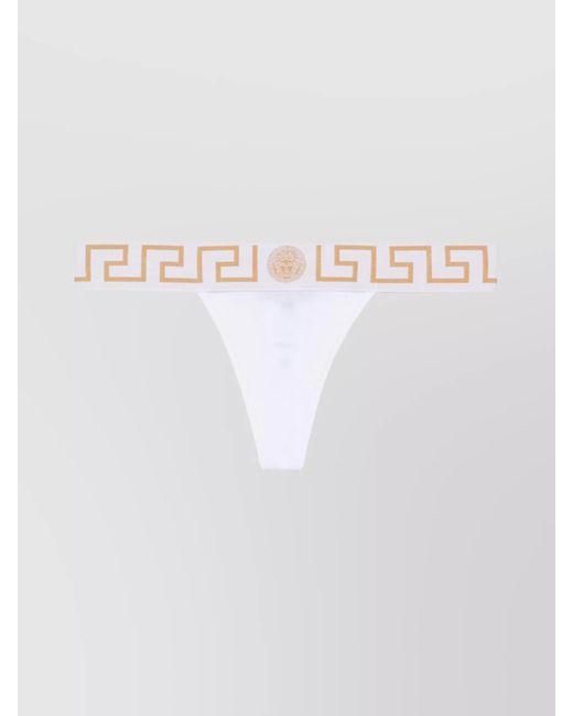 Versace White Waistband Geometric Pattern Lingerie