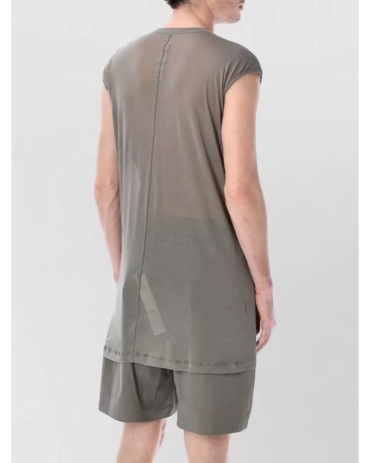 Rick Owens Gray Cotton Sleeveless Deep V Tank Top for men