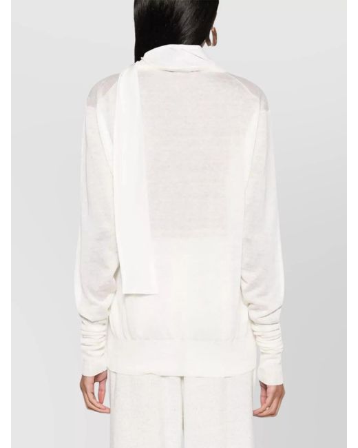 Fabiana Filippi White Silk Linen Knitted Top