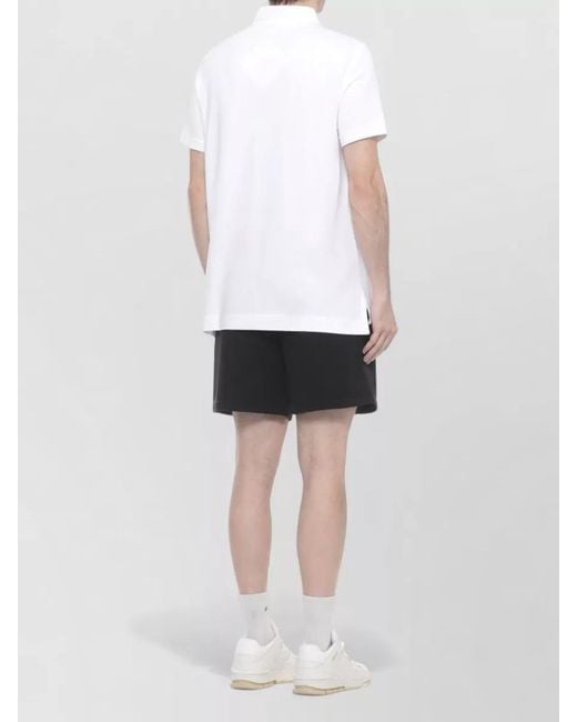 Canada Goose White Cotton Polo Shirt Short Sleeves Three Buttons for men