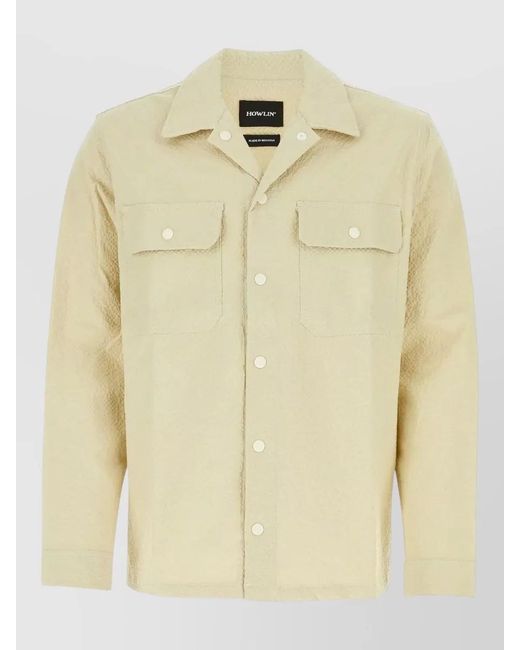 Howlin' By Morrison Natural Stretch Cotton Shirt Chest Pockets Collar for men