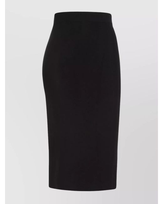 Saint Laurent Black Knitted Pencil Skirt