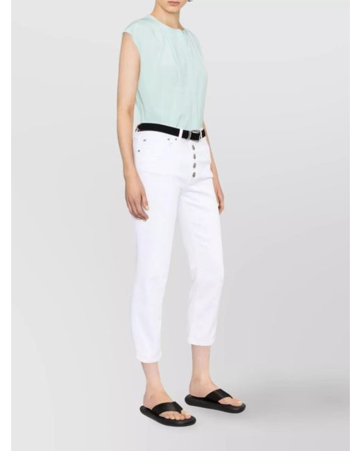 Dondup White Cropped Denim Jeans