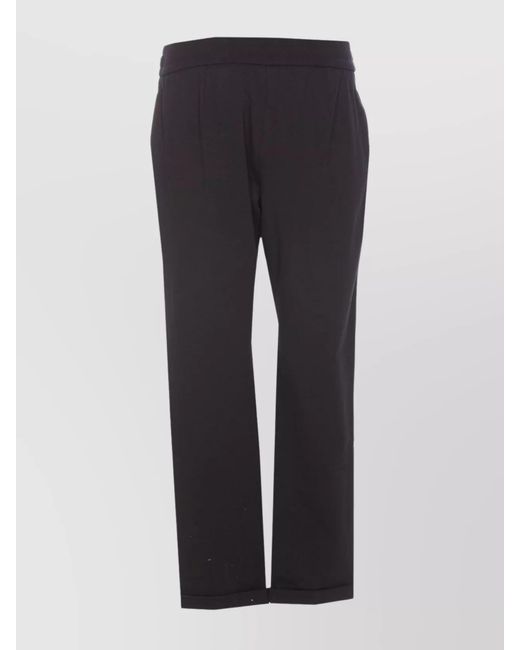 Brunello Cucinelli Blue Drawstring Waist Straight Leg Trousers