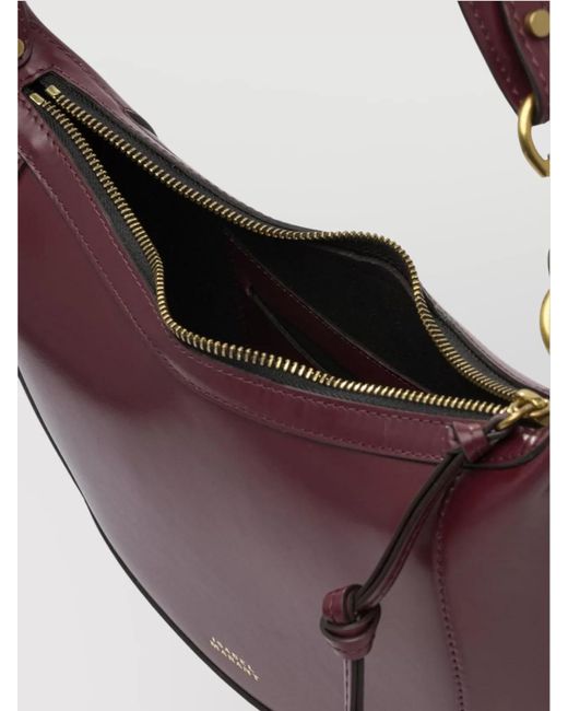 Isabel Marant Purple Naoko Medium Leather Shoulder Bag