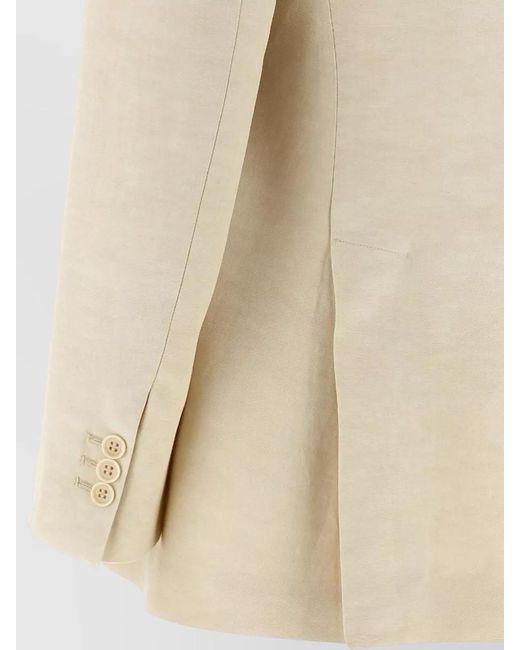 P.A.R.O.S.H. Natural Raisa Blazer Tailored Notch Lapel Design