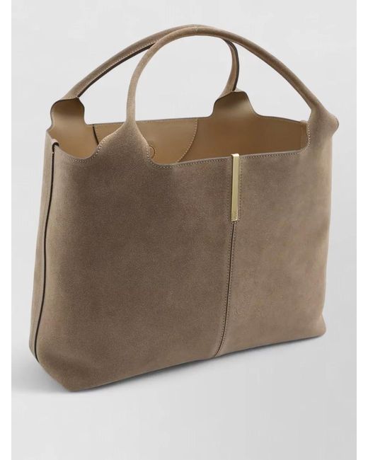 Tod's Brown Di Bag Medium Suede Tote Bag