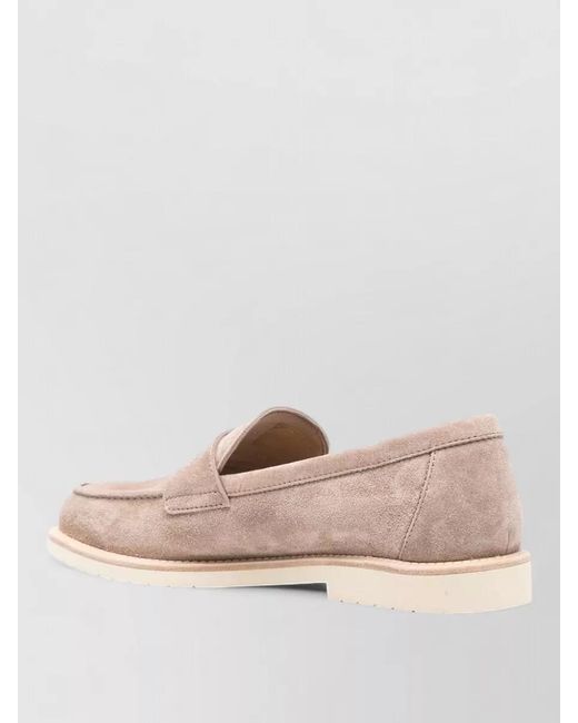 Brunello Cucinelli Pink Leather Loafers for men