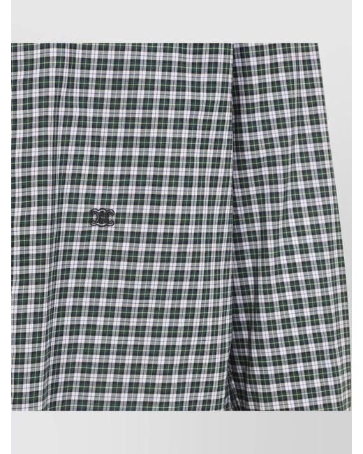 Céline Blue Long Sleeve Checked Shirt Button Down Collar for men