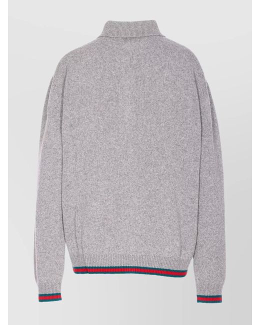 Gucci Gray Cashmere Wool Oversized Cardigan