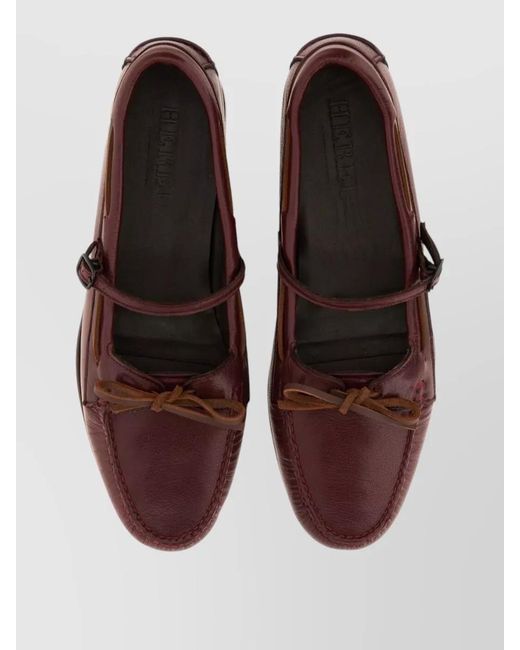 Hereu Brown Mary Jane Lorea Leather Bow Loafers