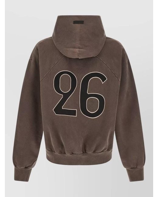 Fear Of God Gray 26 Raglan Hoodie Relaxed Fit Ribbed Cuffs for men