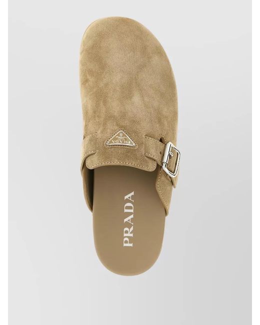 Prada Natural Suede Slippers for men
