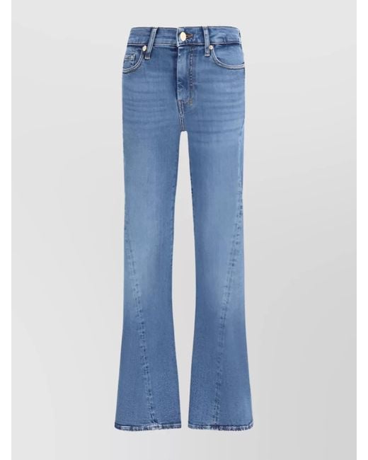 For All Mankind Women's Blue Tailorless Flare Jeans Enhancing