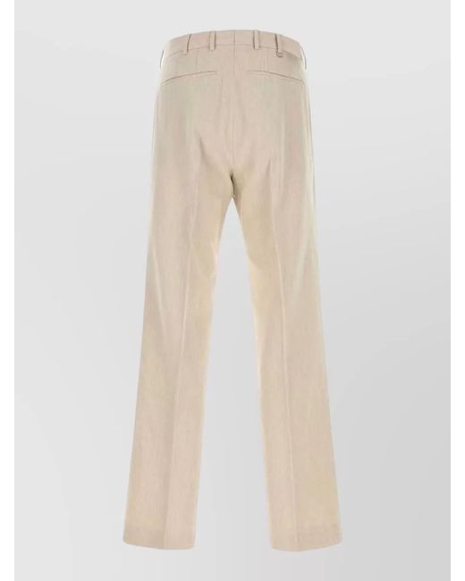 PT Torino Natural Cotton Blend Tailored Pleated Pants Belt Loops for men