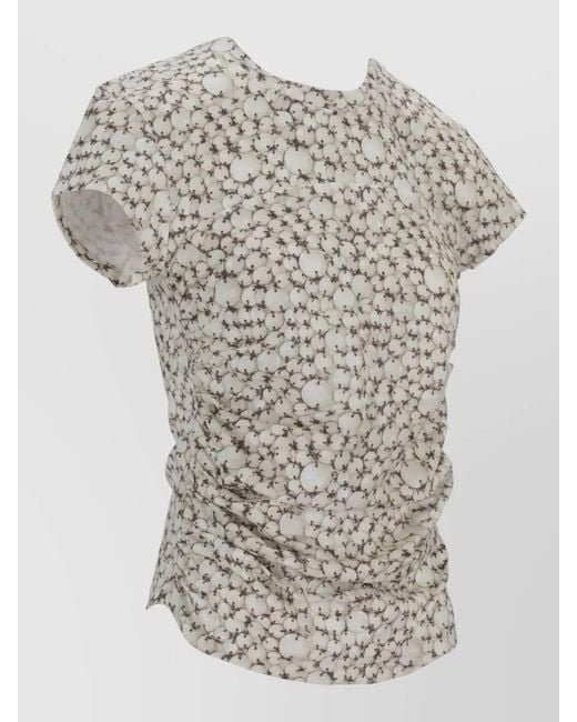 Isabel Marant Gray Maelie T-Shirt Shirt All Over Print Stretch