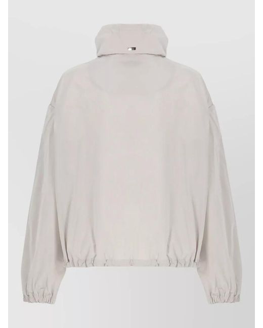 Herno White Short Jacket Long Sleeves High Neck